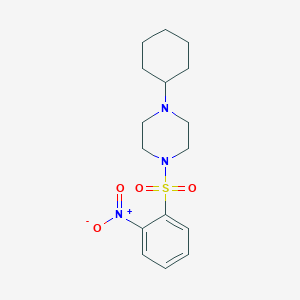 molecular formula C16H23N3O4S B10881474 1-Cyclohexyl-4-[(2-nitrophenyl)sulfonyl]piperazine 