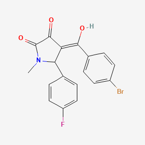 molecular formula C18H13BrFNO3 B10881480 (4Z)-4-[(4-bromophenyl)(hydroxy)methylidene]-5-(4-fluorophenyl)-1-methylpyrrolidine-2,3-dione 