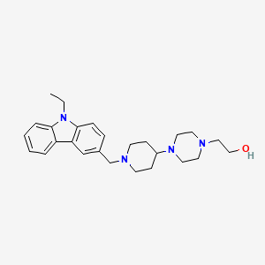 molecular formula C26H36N4O B10881497 2-(4-{1-[(9-Ethylcarbazol-3-YL)methyl]piperidin-4-YL}piperazin-1-YL)ethanol 