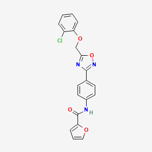 molecular formula C20H14ClN3O4 B10881508 N-(4-{5-[(2-chlorophenoxy)methyl]-1,2,4-oxadiazol-3-yl}phenyl)-2-furamide 