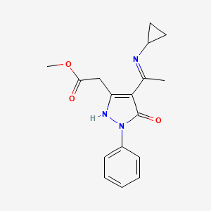 methyl {(4Z)-4-[1-(cyclopropylamino)ethylidene]-5-oxo-1-phenyl-4,5-dihydro-1H-pyrazol-3-yl}acetate