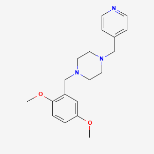 molecular formula C19H25N3O2 B10881517 1-(2,5-Dimethoxybenzyl)-4-(pyridin-4-ylmethyl)piperazine 