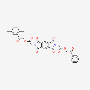 bis[2-(2,5-dimethylphenyl)-2-oxoethyl] 2,2'-(1,3,5,7-tetraoxo-5,7-dihydropyrrolo[3,4-f]isoindole-2,6(1H,3H)-diyl)diacetate