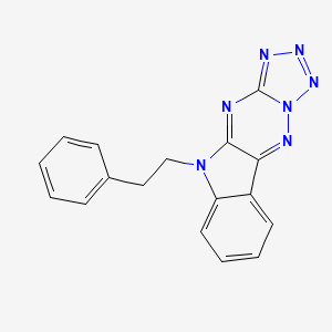 molecular formula C17H13N7 B10881544 8-(2-phenylethyl)-8,10,12,13,14,15,16-heptazatetracyclo[7.7.0.02,7.011,15]hexadeca-1(16),2,4,6,9,11,13-heptaene 