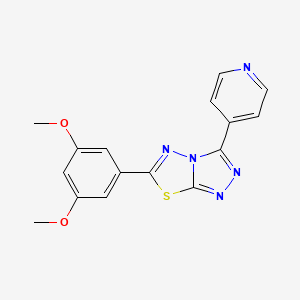 molecular formula C16H13N5O2S B10881552 [1,2,4]Triazolo[3,4-b][1,3,4]thiadiazole, 6-(3,5-dimethoxyphenyl)-3-(4-pyridinyl)- 