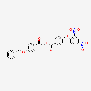 molecular formula C28H20N2O9 B10881608 2-[4-(Benzyloxy)phenyl]-2-oxoethyl 4-(2,4-dinitrophenoxy)benzoate 