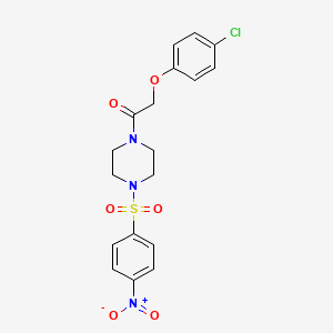 molecular formula C18H18ClN3O6S B10881658 2-(4-Chlorophenoxy)-1-{4-[(4-nitrophenyl)sulfonyl]piperazin-1-yl}ethanone 