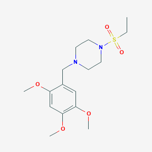 molecular formula C16H26N2O5S B10881689 1-(Ethylsulfonyl)-4-(2,4,5-trimethoxybenzyl)piperazine 