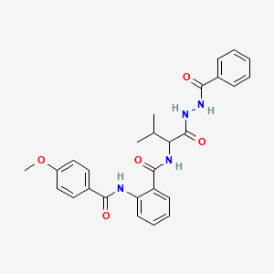 N~1~-{1-[(2-Benzoylhydrazino)carbonyl]-2-methylpropyl}-2-[(4-methoxybenzoyl)amino]benzamide