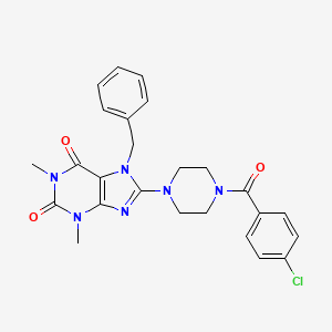 7-benzyl-8-{4-[(4-chlorophenyl)carbonyl]piperazin-1-yl}-1,3-dimethyl-3,7-dihydro-1H-purine-2,6-dione