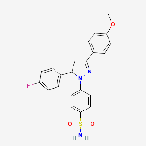 4-[5-(4-fluorophenyl)-3-(4-methoxyphenyl)-4,5-dihydro-1H-pyrazol-1-yl]benzenesulfonamide