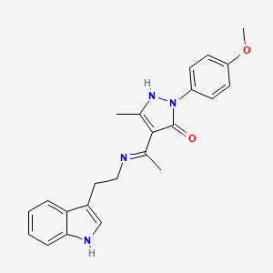 (4Z)-4-(1-{[2-(1H-indol-3-yl)ethyl]amino}ethylidene)-2-(4-methoxyphenyl)-5-methyl-2,4-dihydro-3H-pyrazol-3-one