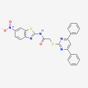 2-[(4,6-diphenylpyrimidin-2-yl)sulfanyl]-N-(6-nitro-1,3-benzothiazol-2-yl)acetamide