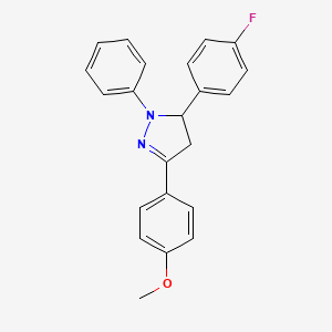 molecular formula C22H19FN2O B10881840 5-(4-Fluorophenyl)-3-(4-methoxyphenyl)-1-phenyl-4,5-dihydro-1H-pyrazole 