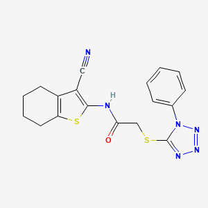 N-(3-cyano-4,5,6,7-tetrahydro-1-benzothiophen-2-yl)-2-[(1-phenyl-1H-tetrazol-5-yl)sulfanyl]acetamide