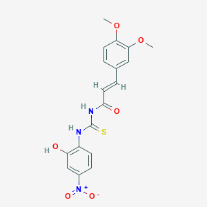 (2E)-3-(3,4-dimethoxyphenyl)-N-[(2-hydroxy-4-nitrophenyl)carbamothioyl]prop-2-enamide