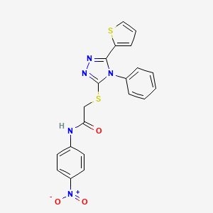 N-(4-nitrophenyl)-2-{[4-phenyl-5-(thiophen-2-yl)-4H-1,2,4-triazol-3-yl]sulfanyl}acetamide