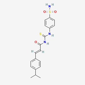 (2E)-3-[4-(propan-2-yl)phenyl]-N-[(4-sulfamoylphenyl)carbamothioyl]prop-2-enamide