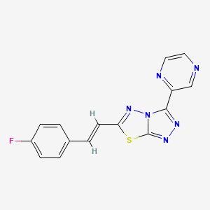 6-[(E)-2-(4-fluorophenyl)ethenyl]-3-(pyrazin-2-yl)[1,2,4]triazolo[3,4-b][1,3,4]thiadiazole