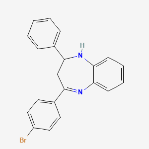 molecular formula C21H17BrN2 B10881882 4-(4-bromophenyl)-2-phenyl-2,3-dihydro-1H-1,5-benzodiazepine CAS No. 75220-83-6