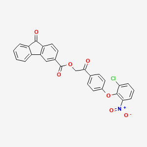 2-[4-(2-chloro-6-nitrophenoxy)phenyl]-2-oxoethyl 9-oxo-9H-fluorene-3-carboxylate