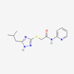 2-{[5-(2-methylpropyl)-4H-1,2,4-triazol-3-yl]sulfanyl}-N-(pyridin-2-yl)acetamide