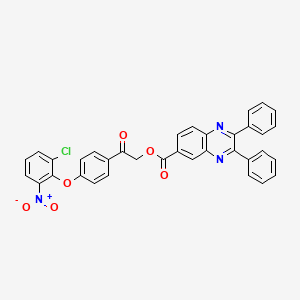 molecular formula C35H22ClN3O6 B10881921 2-[4-(2-Chloro-6-nitrophenoxy)phenyl]-2-oxoethyl 2,3-diphenylquinoxaline-6-carboxylate 