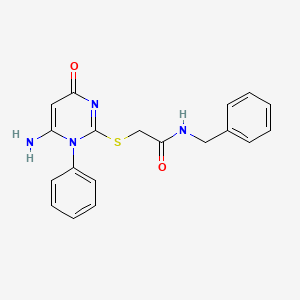 2-[(6-amino-4-oxo-1-phenyl-1,4-dihydropyrimidin-2-yl)sulfanyl]-N-benzylacetamide