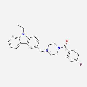 molecular formula C26H26FN3O B10881974 {4-[(9-ethyl-9H-carbazol-3-yl)methyl]piperazin-1-yl}(4-fluorophenyl)methanone 