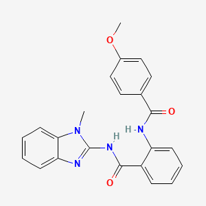 molecular formula C23H20N4O3 B10881977 2-{[(4-methoxyphenyl)carbonyl]amino}-N-(1-methyl-1H-benzimidazol-2-yl)benzamide 