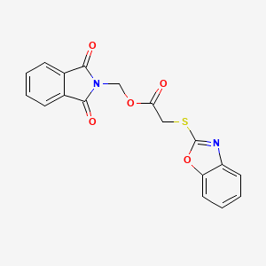 (1,3-Dioxoisoindol-2-yl)methyl 2-(1,3-benzoxazol-2-ylsulfanyl)acetate