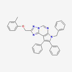 molecular formula C34H27N5O B10882001 7-benzyl-2-[(2-methylphenoxy)methyl]-8,9-diphenyl-7H-pyrrolo[3,2-e][1,2,4]triazolo[1,5-c]pyrimidine 