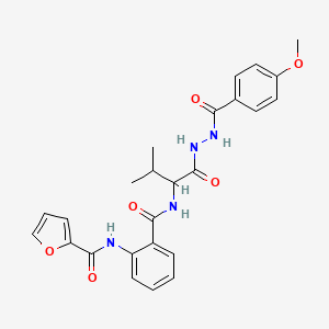 molecular formula C25H26N4O6 B10882007 N~2~-(2-{[(1-{[2-(4-Methoxybenzoyl)hydrazino]carbonyl}-2-methylpropyl)amino]carbonyl}phenyl)-2-furamide 