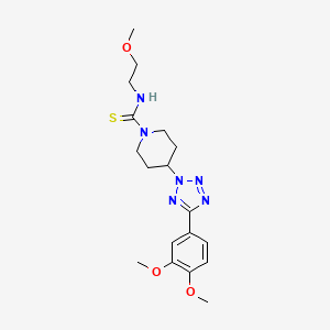 molecular formula C18H26N6O3S B10882039 4-[5-(3,4-dimethoxyphenyl)-2H-tetrazol-2-yl]-N-(2-methoxyethyl)piperidine-1-carbothioamide 