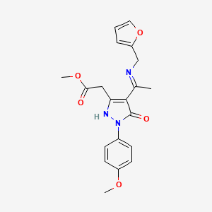 molecular formula C20H21N3O5 B10882053 methyl [(4Z)-4-{1-[(furan-2-ylmethyl)amino]ethylidene}-1-(4-methoxyphenyl)-5-oxo-4,5-dihydro-1H-pyrazol-3-yl]acetate 