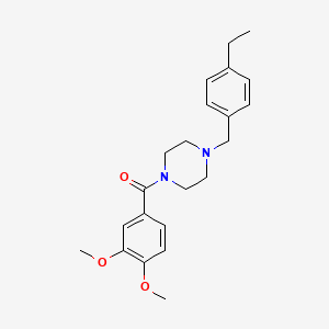 molecular formula C22H28N2O3 B10882059 (3,4-Dimethoxyphenyl)[4-(4-ethylbenzyl)piperazin-1-yl]methanone 