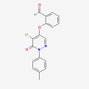 2-{[5-Chloro-1-(4-methylphenyl)-6-oxo-1,6-dihydropyridazin-4-yl]oxy}benzaldehyde