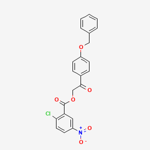 molecular formula C22H16ClNO6 B10882074 2-[4-(Benzyloxy)phenyl]-2-oxoethyl 2-chloro-5-nitrobenzoate 