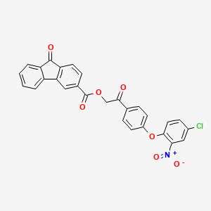 molecular formula C28H16ClNO7 B10882077 2-[4-(4-chloro-2-nitrophenoxy)phenyl]-2-oxoethyl 9-oxo-9H-fluorene-3-carboxylate 