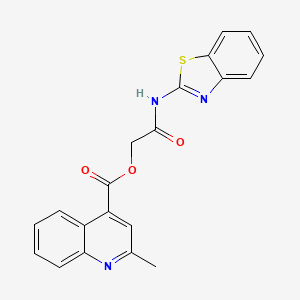 molecular formula C20H15N3O3S B10882084 2-(1,3-Benzothiazol-2-ylamino)-2-oxoethyl 2-methylquinoline-4-carboxylate 