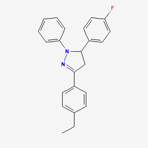 molecular formula C23H21FN2 B10882086 3-(4-ethylphenyl)-5-(4-fluorophenyl)-1-phenyl-4,5-dihydro-1H-pyrazole 