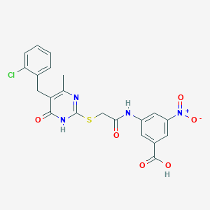 3-[({[5-(2-Chlorobenzyl)-4-hydroxy-6-methylpyrimidin-2-yl]sulfanyl}acetyl)amino]-5-nitrobenzoic acid