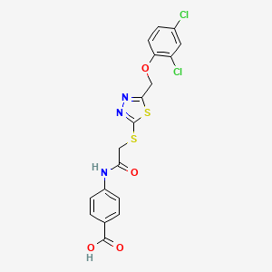 4-{[({5-[(2,4-Dichlorophenoxy)methyl]-1,3,4-thiadiazol-2-yl}sulfanyl)acetyl]amino}benzoic acid