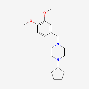 molecular formula C18H28N2O2 B10882152 1-Cyclopentyl-4-(3,4-dimethoxybenzyl)piperazine 