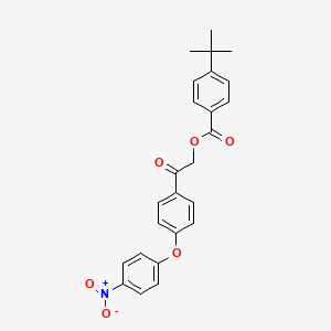 molecular formula C25H23NO6 B10882168 2-[4-(4-Nitrophenoxy)phenyl]-2-oxoethyl 4-tert-butylbenzoate 