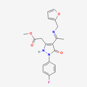 methyl [(4Z)-1-(4-fluorophenyl)-4-{1-[(furan-2-ylmethyl)amino]ethylidene}-5-oxo-4,5-dihydro-1H-pyrazol-3-yl]acetate