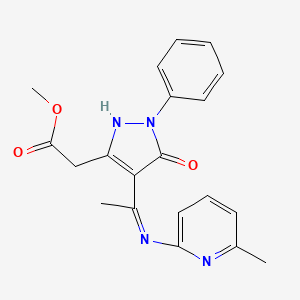 methyl [(4Z)-4-{1-[(6-methylpyridin-2-yl)amino]ethylidene}-5-oxo-1-phenyl-4,5-dihydro-1H-pyrazol-3-yl]acetate