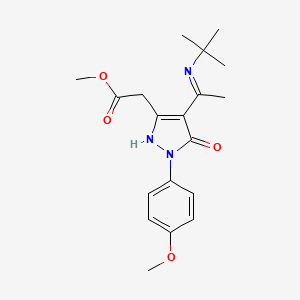 molecular formula C19H25N3O4 B10882304 methyl [(4Z)-4-[1-(tert-butylamino)ethylidene]-1-(4-methoxyphenyl)-5-oxo-4,5-dihydro-1H-pyrazol-3-yl]acetate 