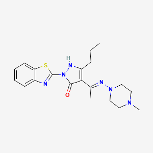 (4Z)-2-(1,3-benzothiazol-2-yl)-4-{1-[(4-methylpiperazin-1-yl)amino]ethylidene}-5-propyl-2,4-dihydro-3H-pyrazol-3-one