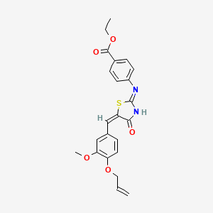 ethyl 4-[[(5E)-5-[(3-methoxy-4-prop-2-enoxyphenyl)methylidene]-4-oxo-1,3-thiazol-2-yl]amino]benzoate